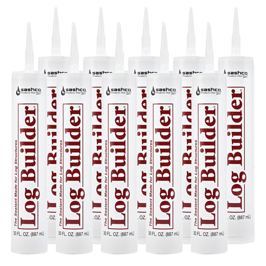 Log Builder Caulk (10) 30oz Tubes - FREE SHIPPING Sashco