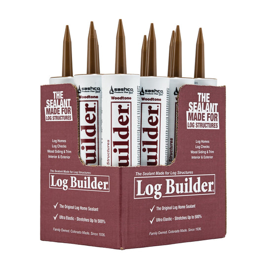 Log Builder Caulking (12) 10.5oz Tubes Sashco