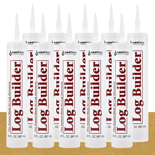 Log Builder Caulk (10) 30oz Tubes - FREE SHIPPING Sashco