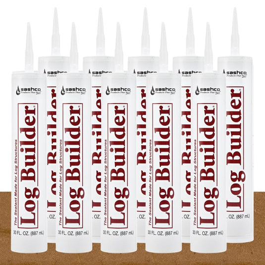 Log Builder Caulk (10) 30oz Tubes - FREE SHIPPING Sashco