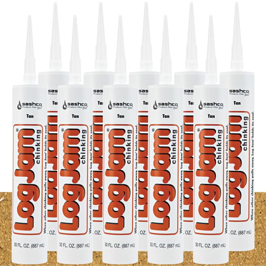 Log Jam Chinking - (10) 30oz Tubes - FREE SHIPPING Sashco