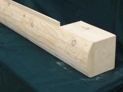 8' White Pine Rustic Hewn Corner Tail (Left or Right Hand) Western Log Home Supply