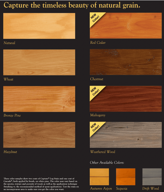 Capture Log Stain Sample Sashco