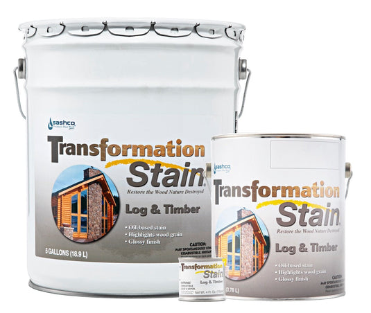 Transformation Log and Timber Stain Sample Sashco