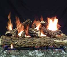Country Oak Deluxe Ceramic Fire Pit Log Set Western Log Home Supply