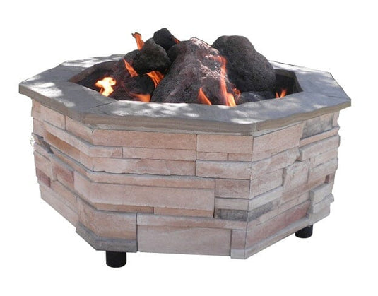 FireScapes Mountain Ledge Gas Fire Pit - Square or Octagon Western Log Home Supply
