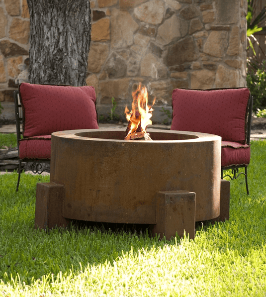 Round 38" Cor-Ten Steel Fire Pit - FREE SHIPPING! Western Log Home Supply