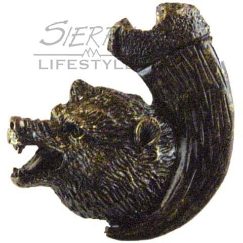 Bear with Claw Knob- Left Facing- Bronzed Black Western Log Home Supply