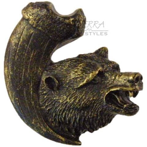 Bear with Claw Knob- Right Facing - Bronzed Black Western Log Home Supply