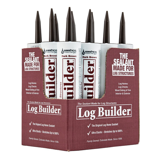 Log Builder Caulking (12) 10.5oz Tubes Sashco