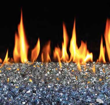1/2 Inch Azure RF Fire Pit Glass Western Log Home Supply