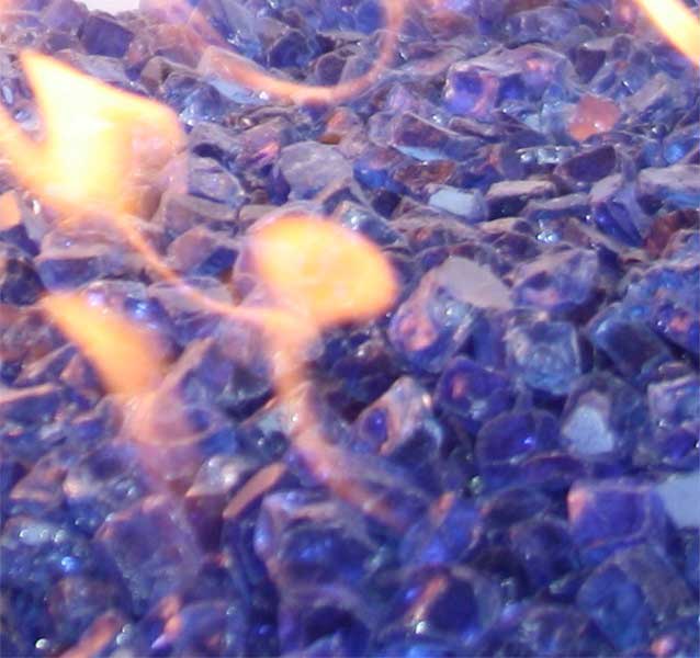 1/2 Inch Colbalt Fire Pit Glass Fire Pit Logs, Glass, and Lava Rock Western Log Home Supply