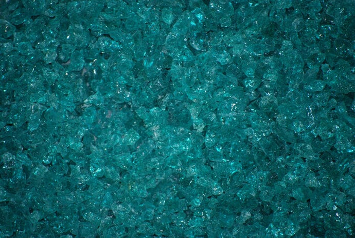 3/4 Inch Aqua 2 Fire Pit Glass Western Log Home Supply