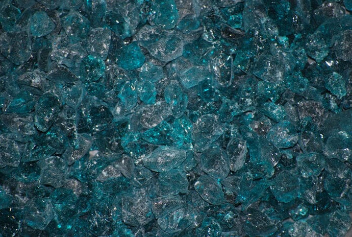 3/4 Inch Aqua 5 Fire Pit Glass Western Log Home Supply