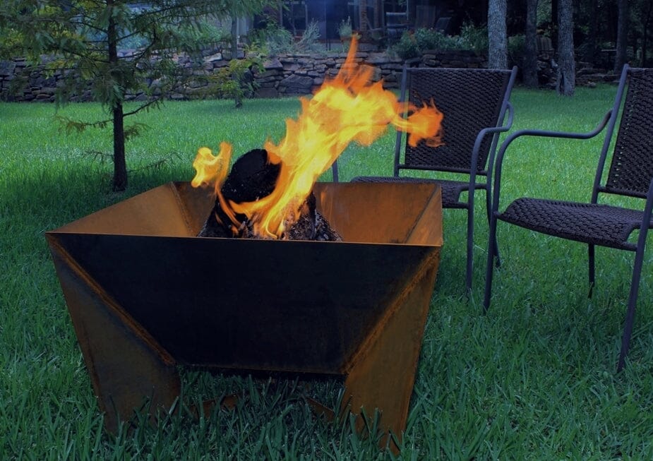 Dezen Cor-Ten Steel Fire Pit - FREE SHIPPING! - Fire Pits – Western Log ...