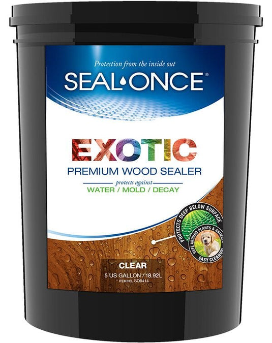 Exotic with Nano Guard Premium Wood Sealer - 5 Gallons Seal Once