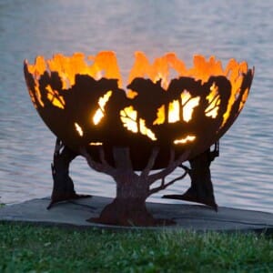 Forest Fire Bowl Custom Steel Fire Pit Western Log Home Supply