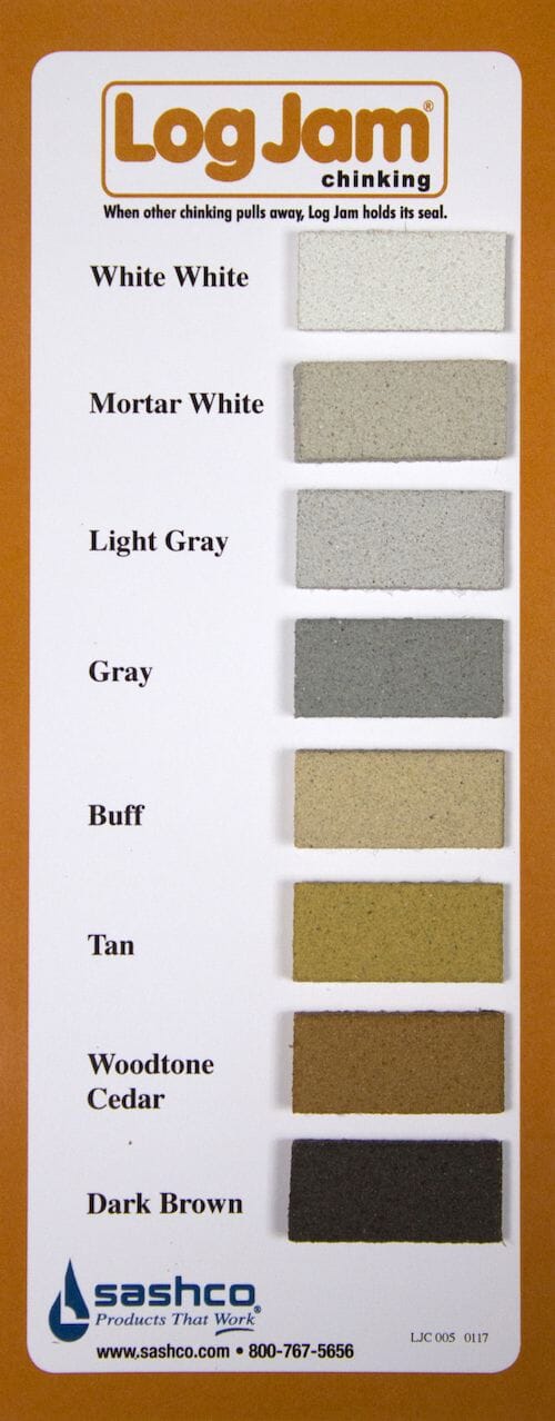 Log Jam Chinking Color Card - FREE - Log Jam Chinking - Free Shipping ...