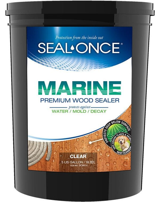 Marine with Nano Guard Premium Wood Sealer - 5 Gallons Seal Once