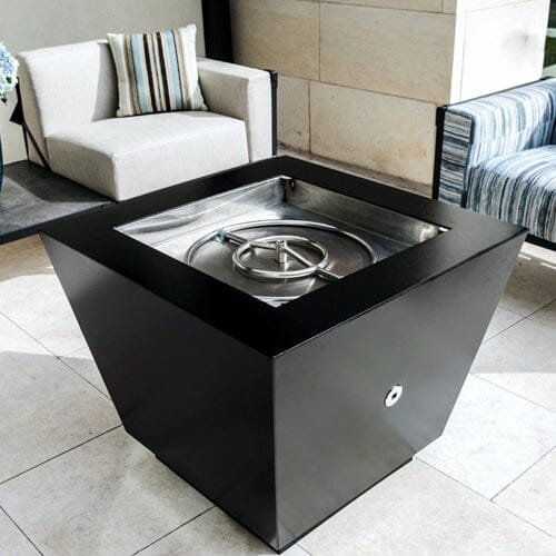 Powder Coated Pyramid Gas Fire Pit with Stainless Steel Fire Bowl Western Log Home Supply