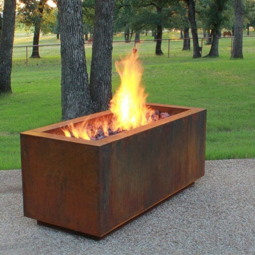 Rectangular Cor-Ten Steel Fire Pit - FREE SHIPPING! - Fire Pits ...