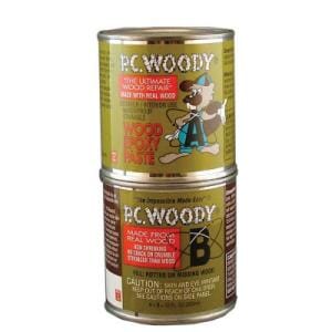 PC Products PC-Woody Wood Repair Epoxy Paste, Two-Part 6 oz. and 8 oz. PC-Petrifier Wood Hardener, Off White