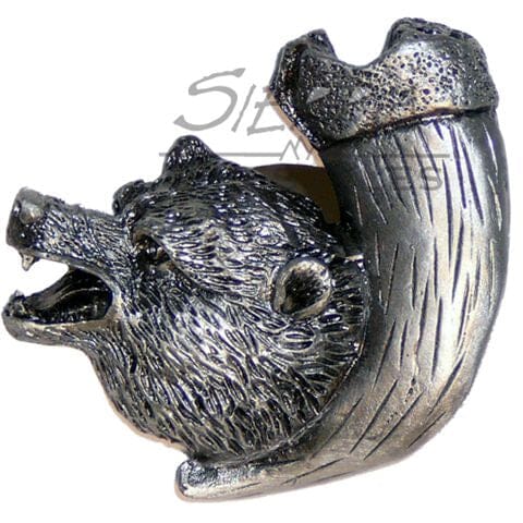 Bear with Claw Knob- Left Facing- Pewter Western Log Home Supply