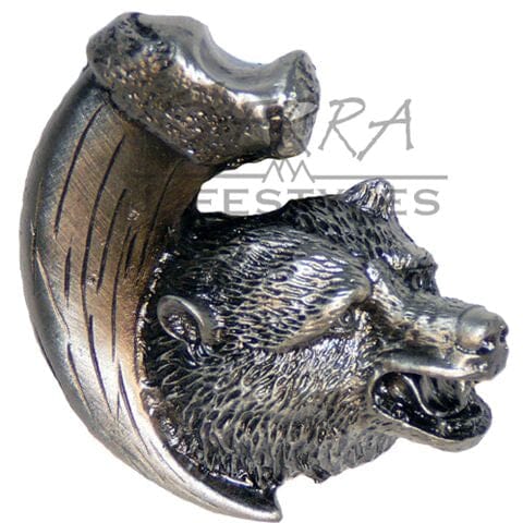 Bear with Claw Knob- Right Facing- Pewter Western Log Home Supply